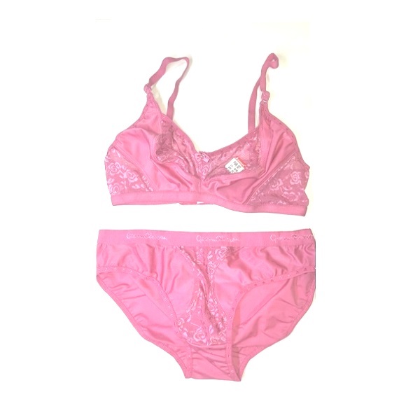 Fancy Bra Panty Set -Pink 